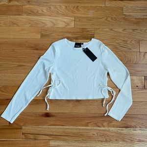 Nasty Gal Long Sleeve Side Tie Top